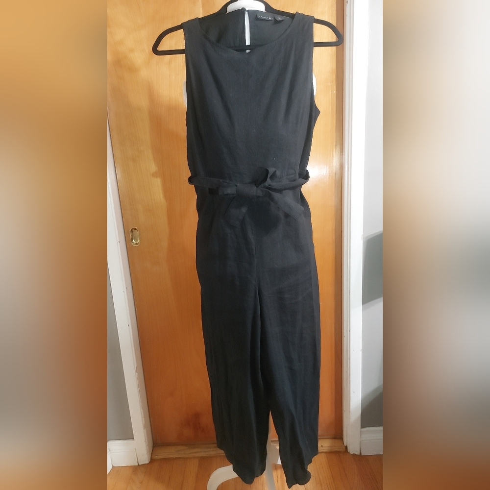 Tahari Classic Black Sleeveless Jumpsuit